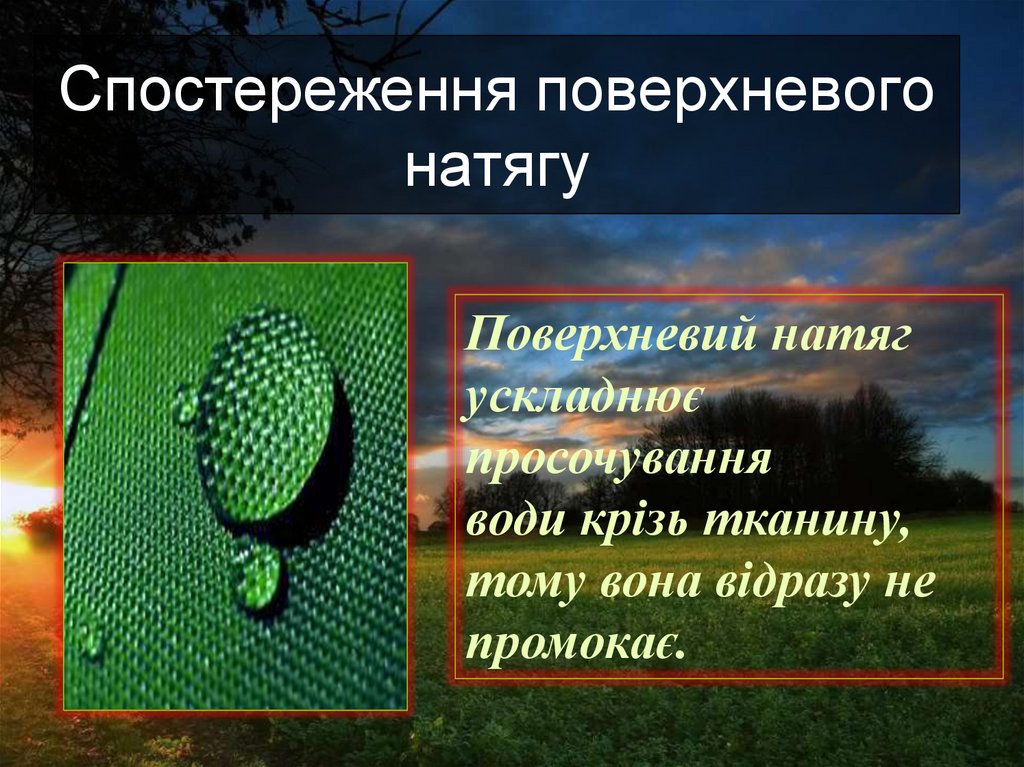 Спостереження поверхневого натягу