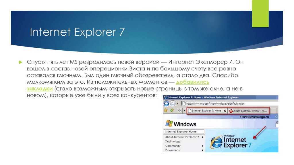 Версия internet explorer