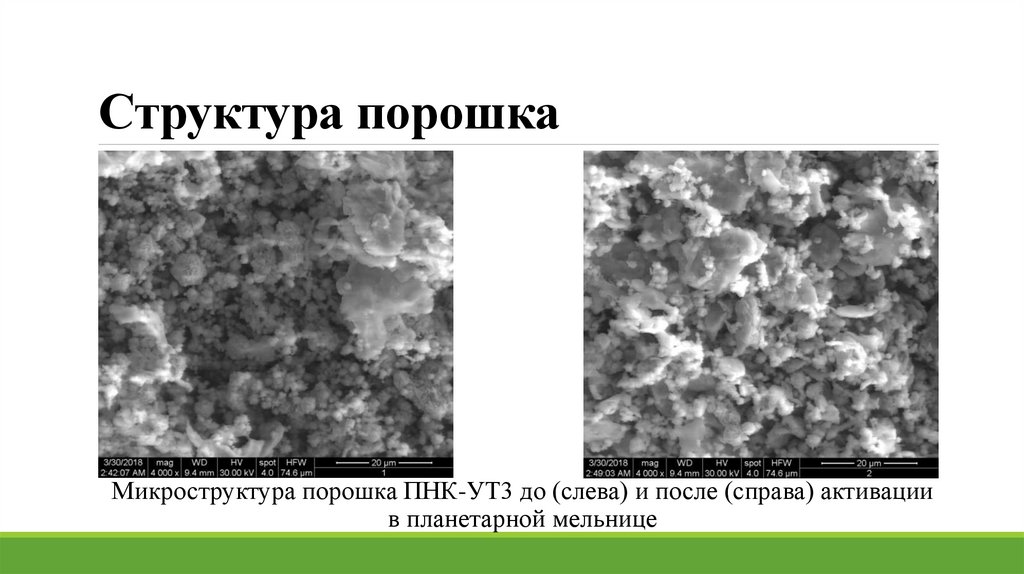 Структура порошка