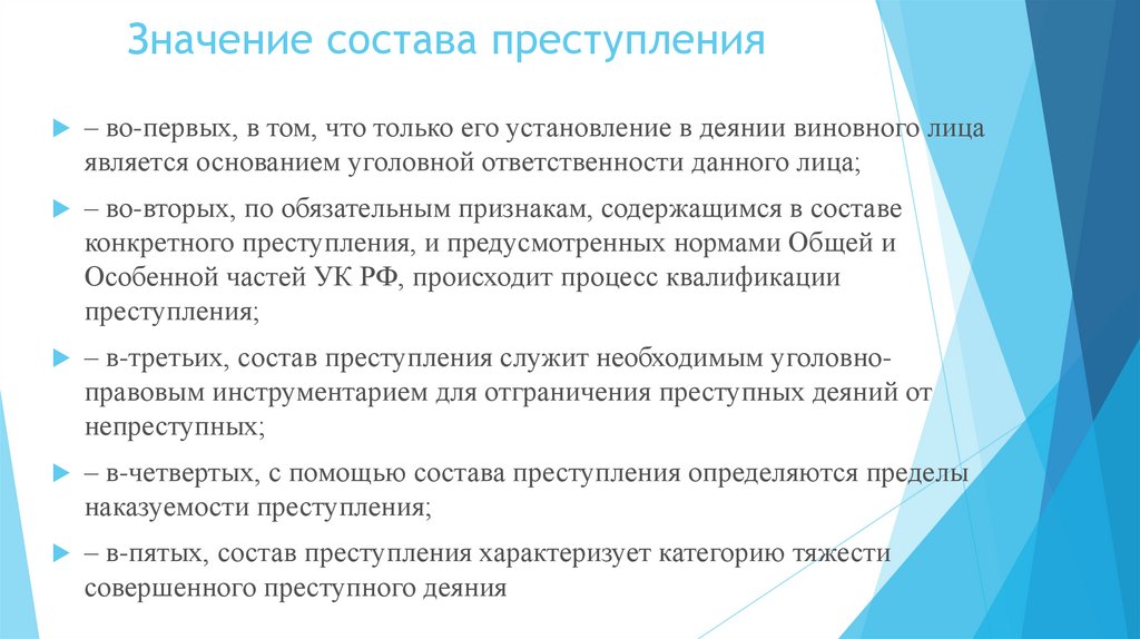 Преступление понятие признаки состав квалификация