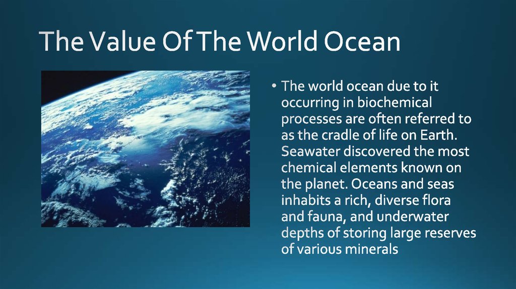 The Value Of The World Ocean