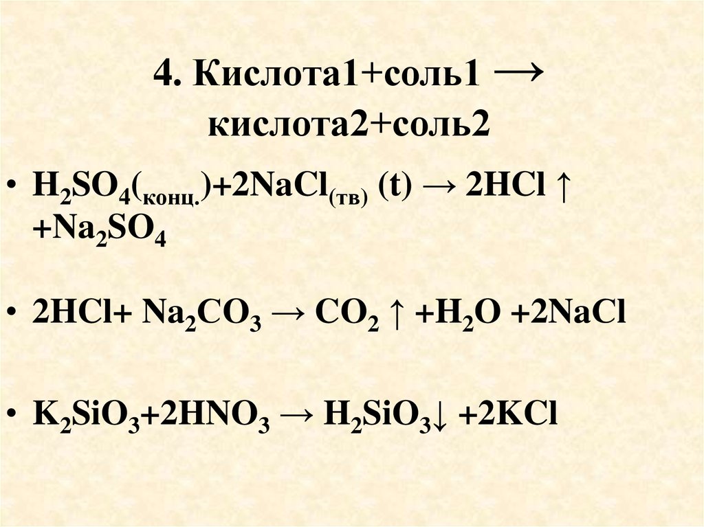 Кислота металл реакция обмена соль вода