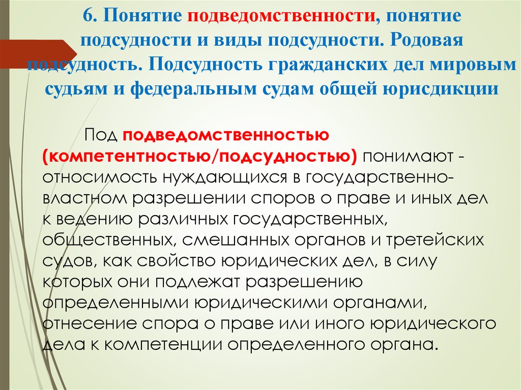 Подведомственность и подсудность презентация