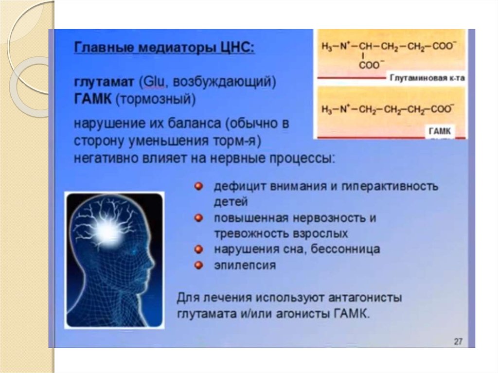 Медиаторы нервной системы. Глутамат нейромедиатор ЦНС. Недостаток ГАМК. Глутамат медиатор и ГАМК. Дефицит ГАМК симптомы.