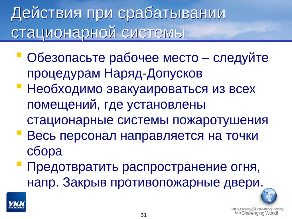 Действие проводника при срабатывании