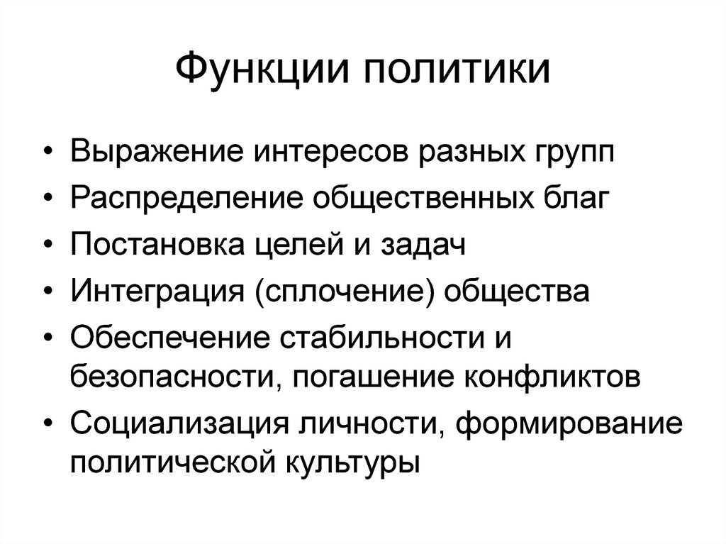 Функции политики