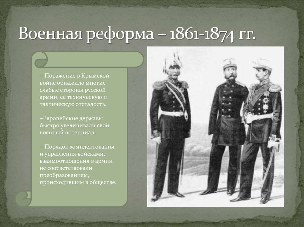 Реформы второй половины xix века. Военная реформа 1860-1874. Реформы 1861-1874 гг.. Военная реформа 1870-1874 гг.. Военная реформа Александра 2 1861-1874.