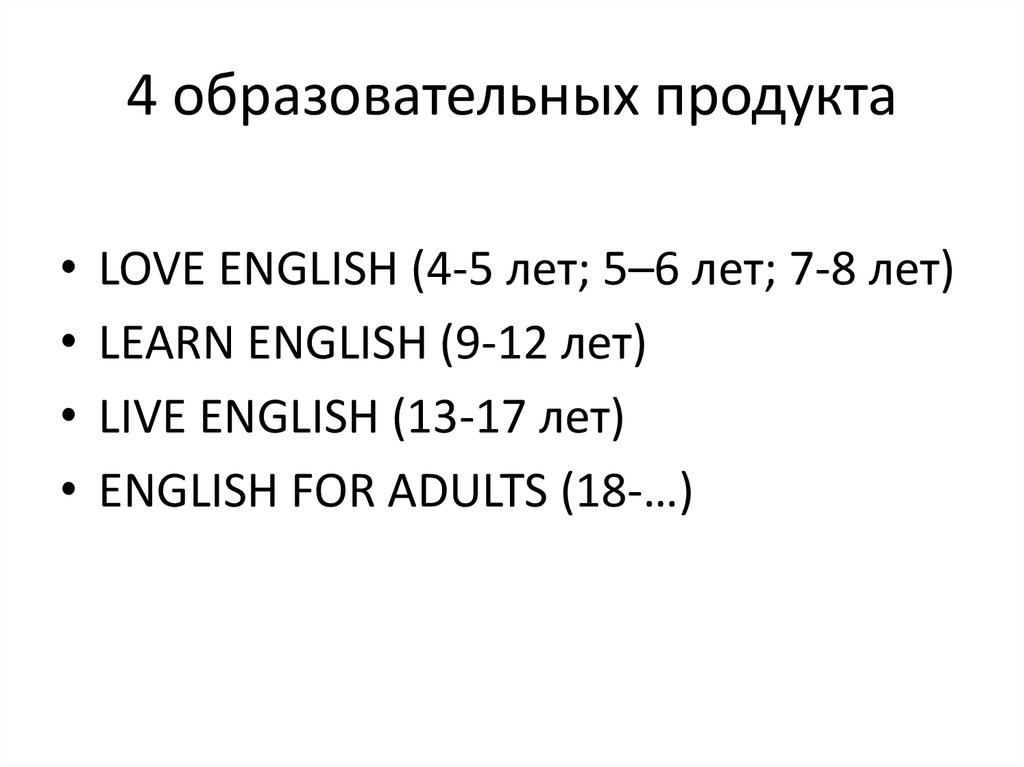 4 образовательных продукта
