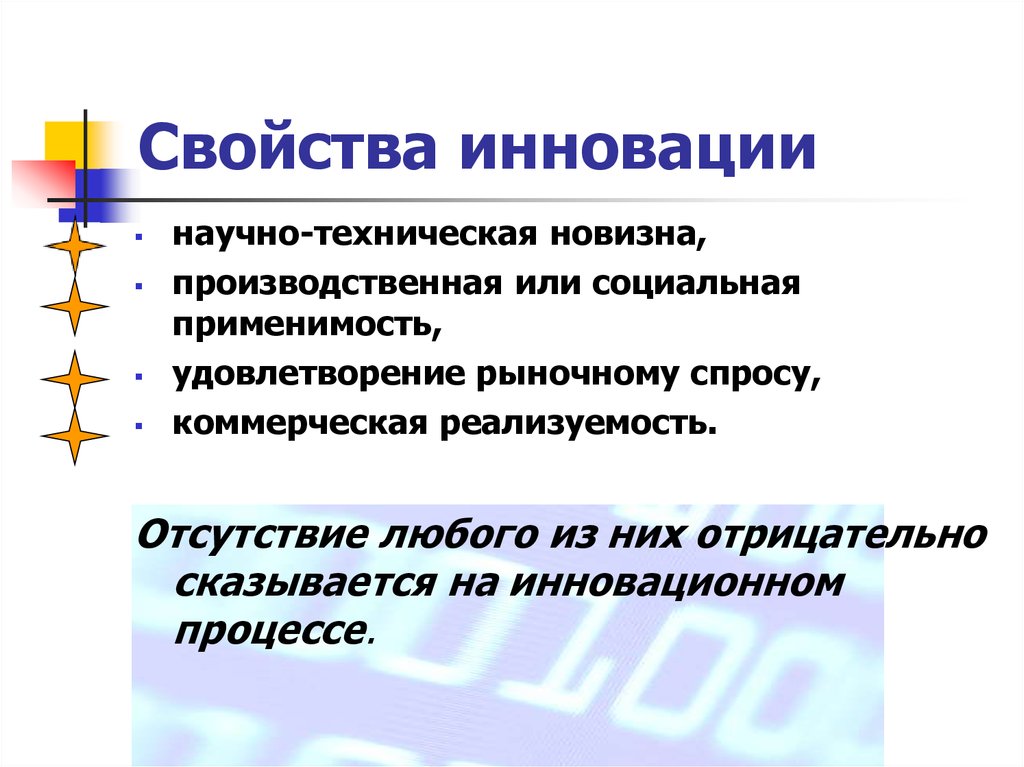 Основные свойства инновации