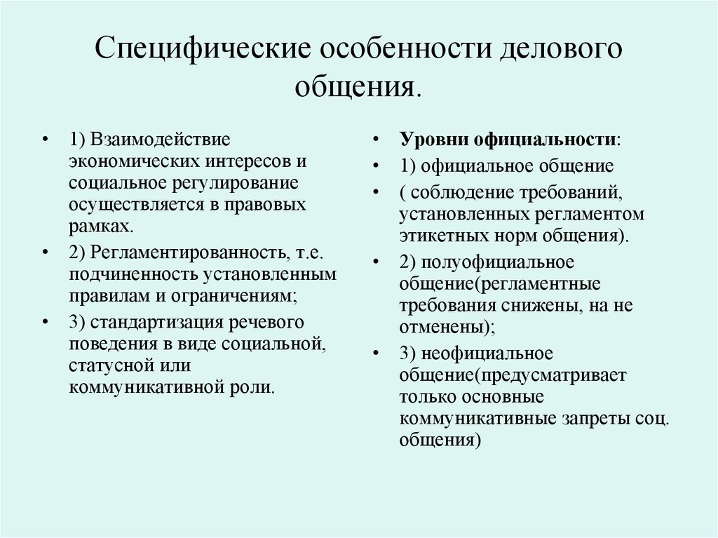 Доклад по теме Деловое общение и его особенности