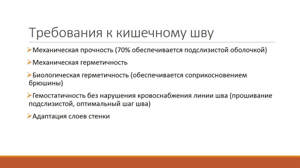 Требования к кишечному шву