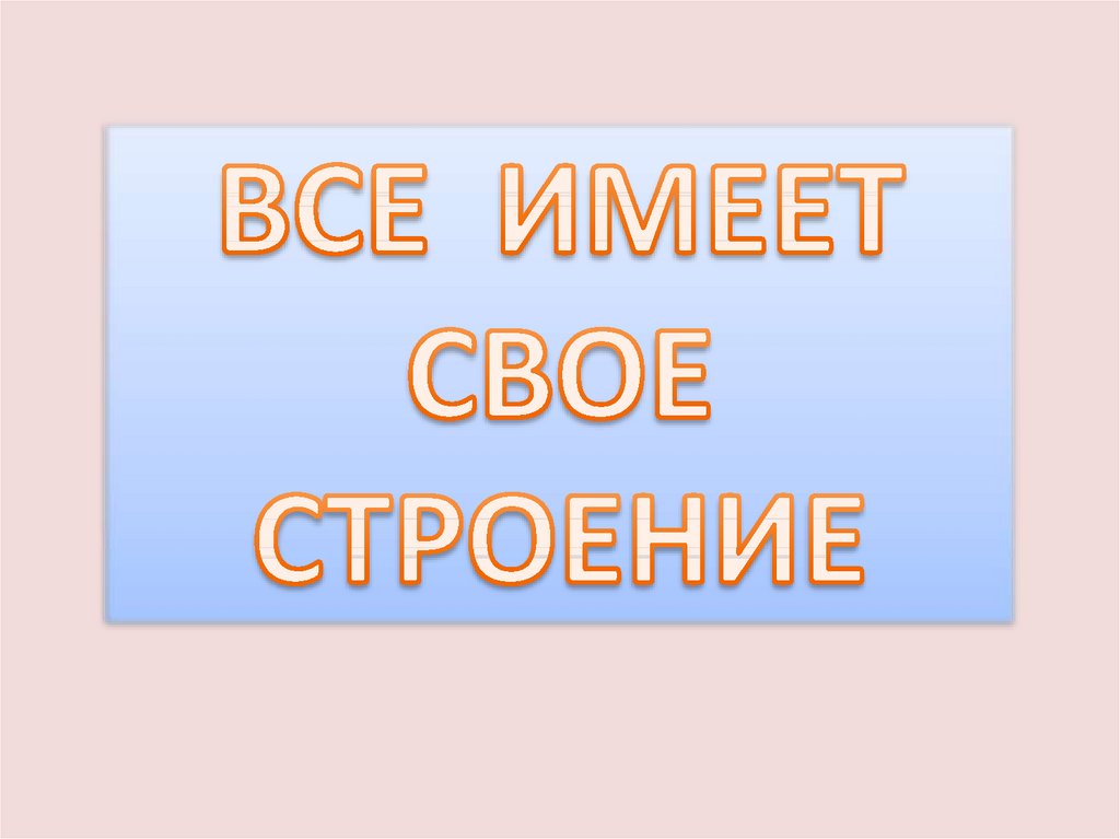 Все имеет свое строение изо 1 класс презентация