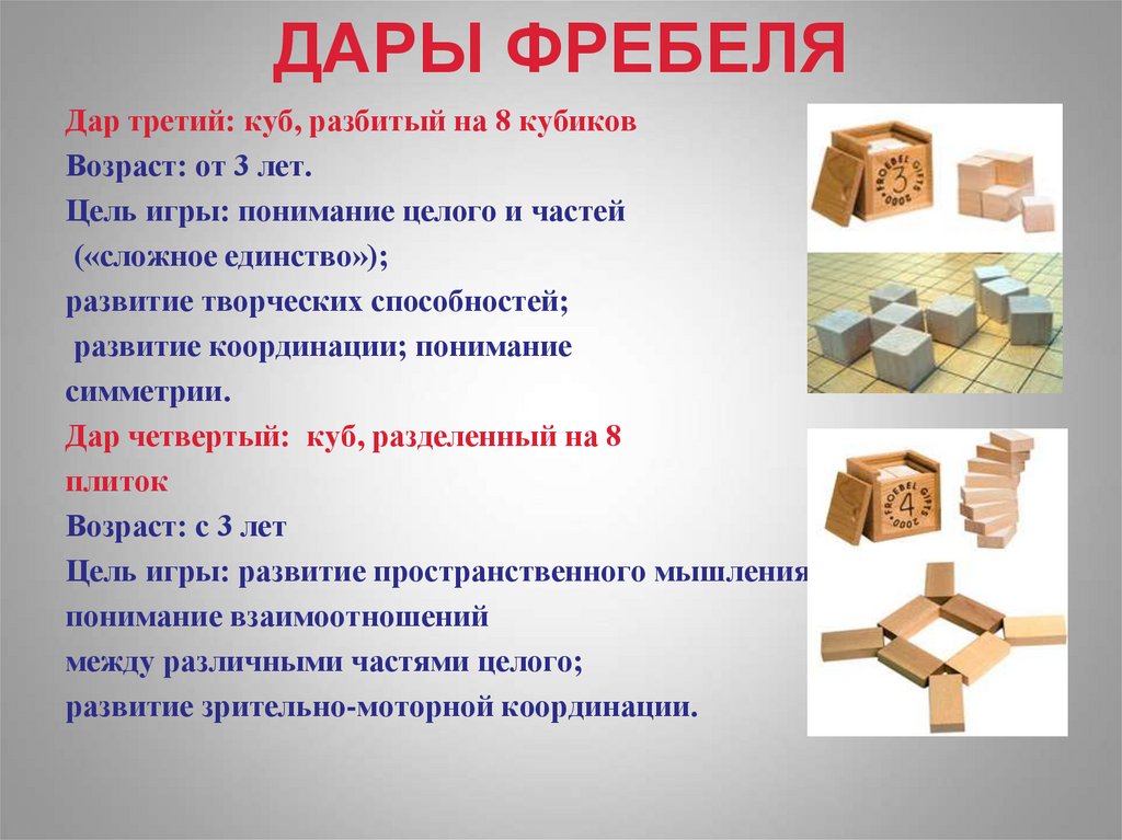 Дары фребеля презентация