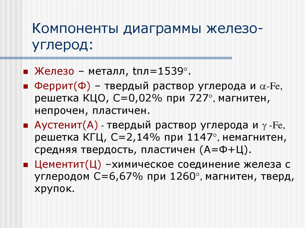 Взаимодействие железа с углеродом