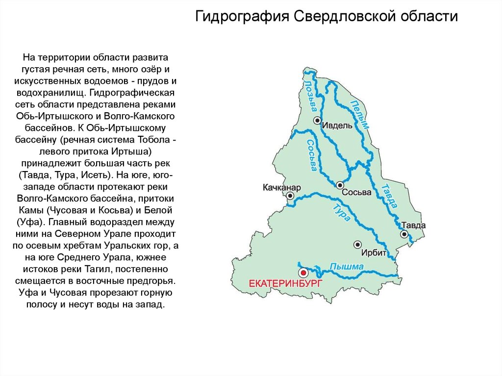 Карта рек свердловской области