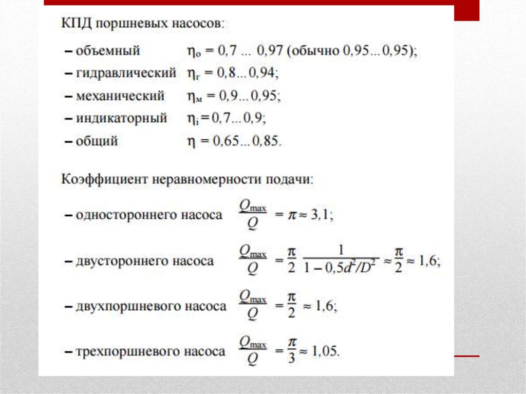 Мощность насоса определяется