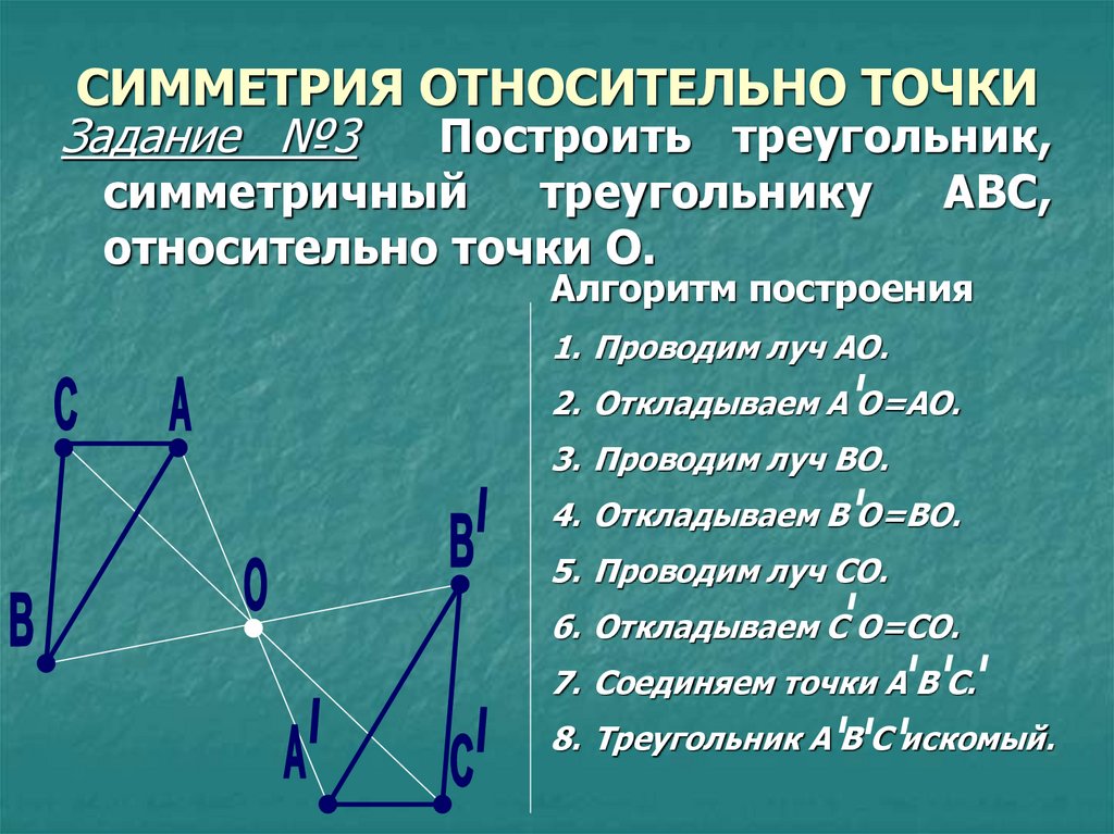 Треугольники симметричны относительно прямой