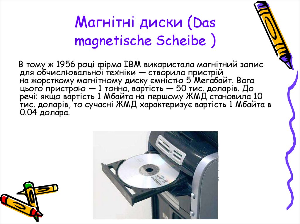 Магнітні диски (Das magnetische Scheibe )