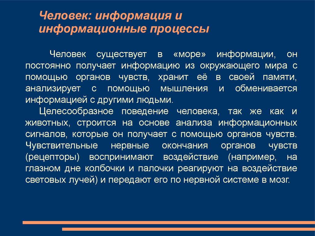 Информационные процессы в природе