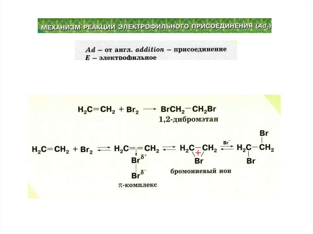 Этин в этанол. 1 2 Дибромэтан структурная формула. Механизм реакции электрофильного хлорирования пропилена. Отщепление брома от 1.2-дибромэтана. Механизм реакции электрофильного присоединения.