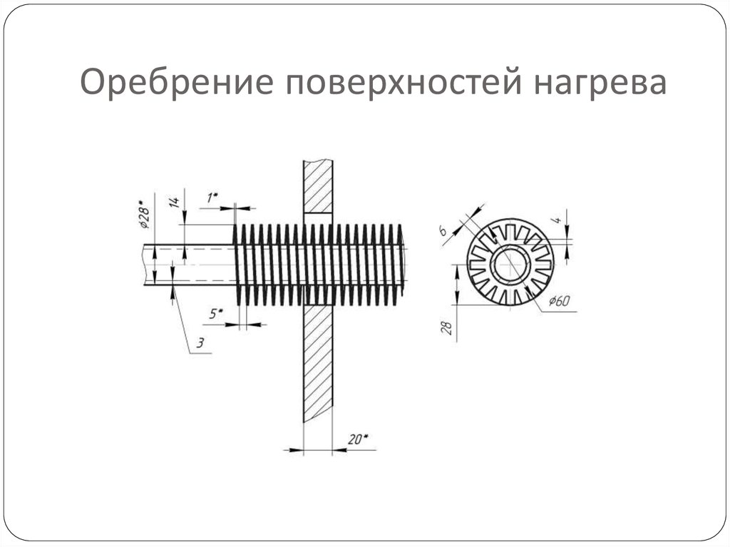 Чертеж оребренной трубы