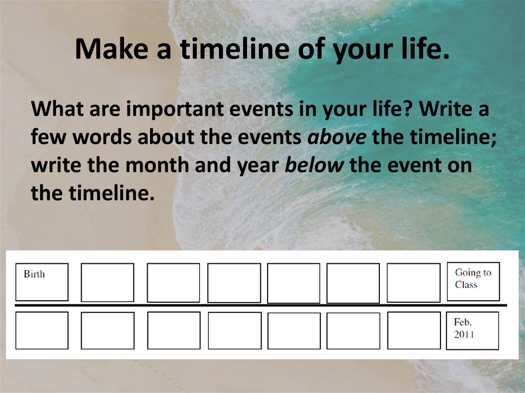 an important event in your life