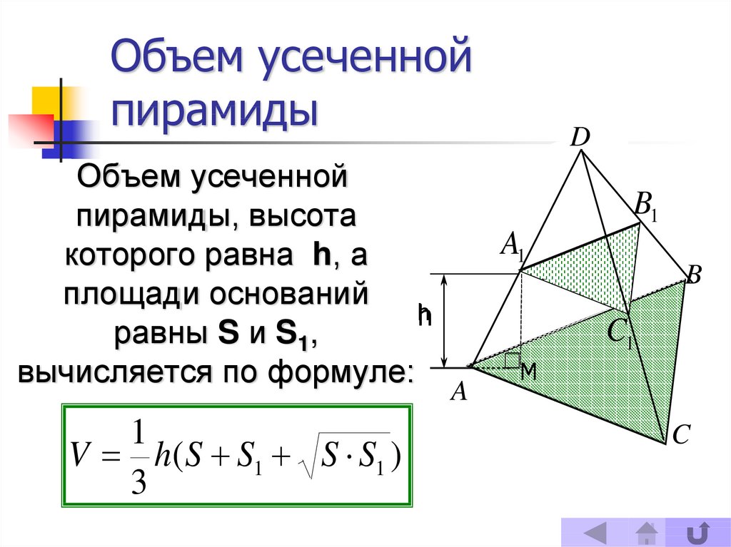 Объем трапеции формула. Объем усеченной треугольной пирамиды. Усеченная пирамида формула объема. Объем правильной усеченной треугольной пирамиды. Объем усеченной пирамиды формула.