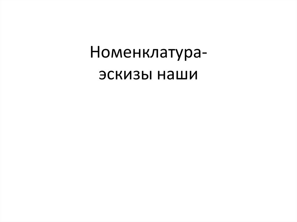 Номенклатура- эскизы наши