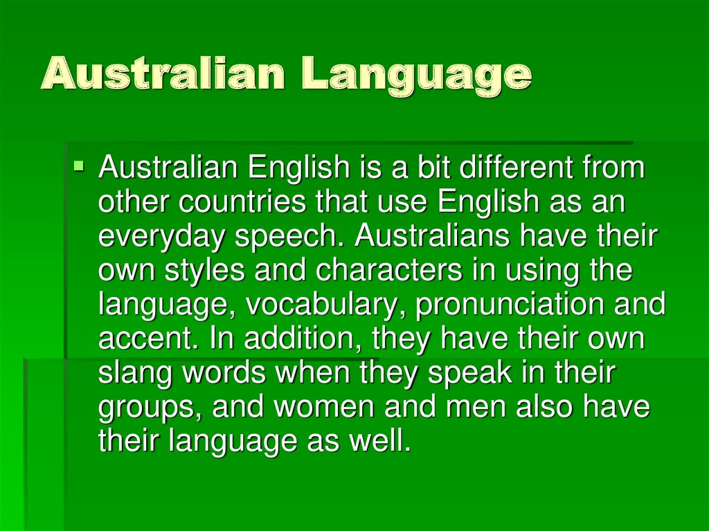 Australian English - онлайн