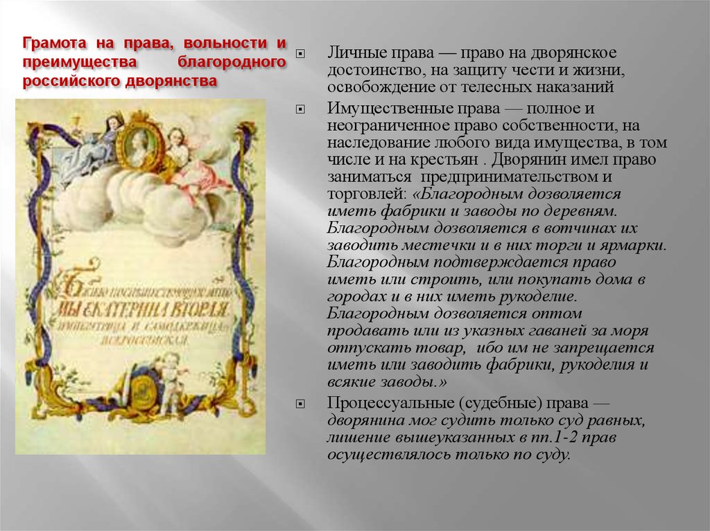 Издание манифеста о вольности дворянской какой год