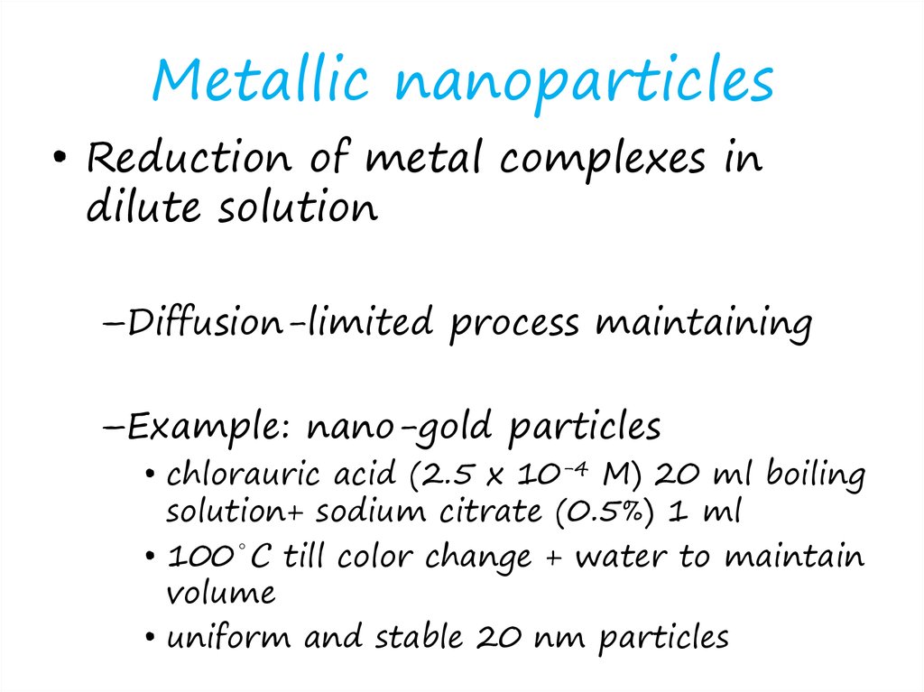 Metallic nanoparticles