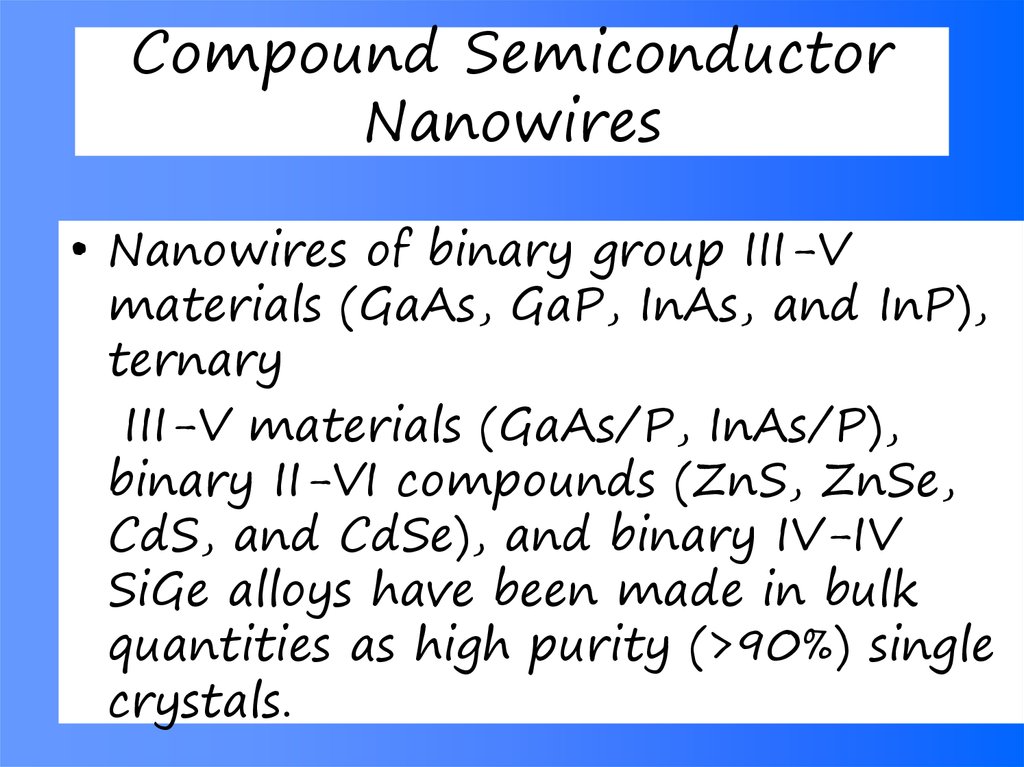 Compound Semiconductor Nanowires
