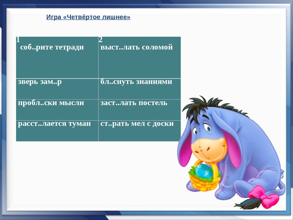 Буквы е и в корнях с чередованием презентация