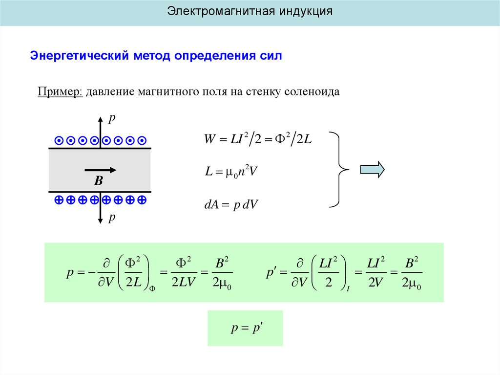 Магнитное давление. Давление магнитного поля формула. Давление магнитного поля в соленоиде. Давление электромагнитного поля.