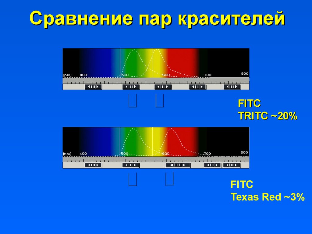 Сравнение пар. FITC краситель.