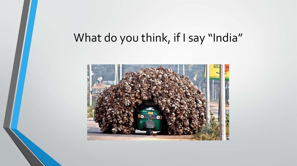What do you think, if I say “India”