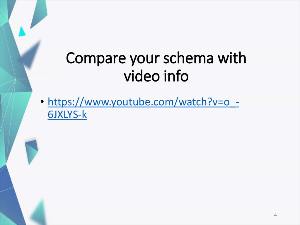 Compare your schema with video info