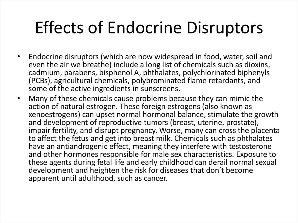 Effects of Endocrine Disruptors