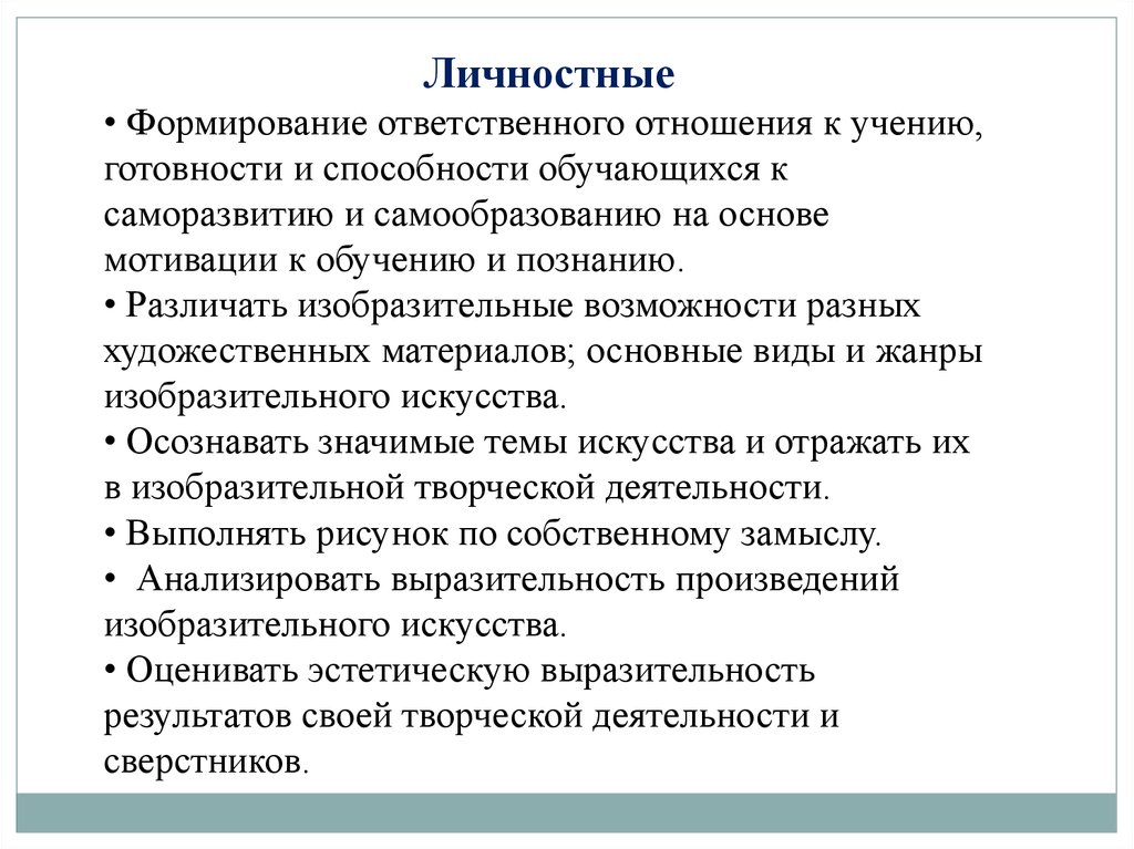 Структура урока изо. Требования к уроку изо.