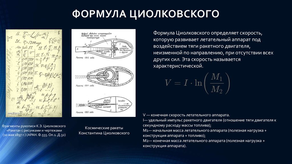 Формула циолковского картинки