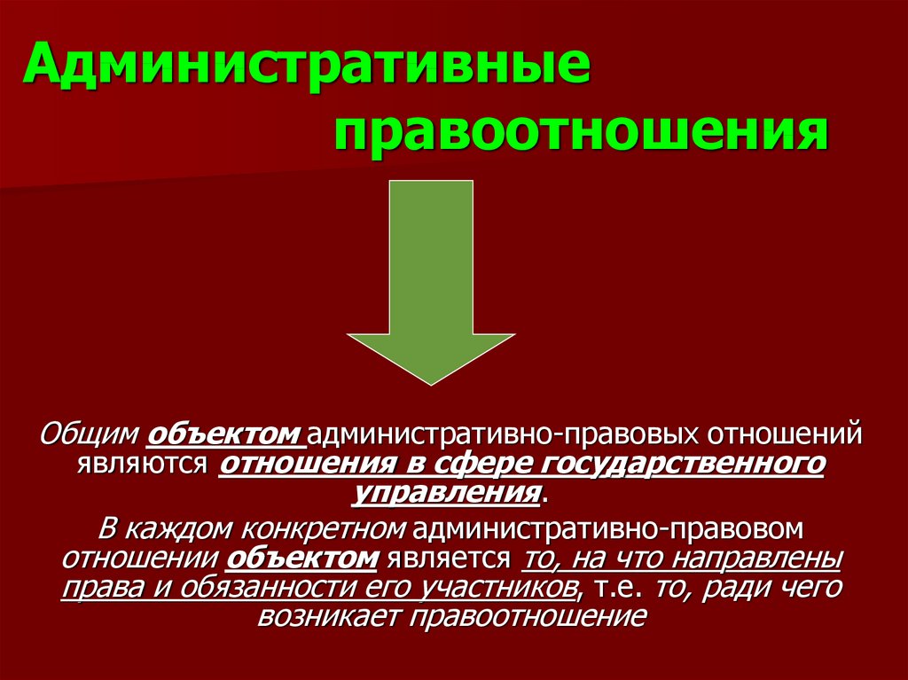 Проект административные правоотношения