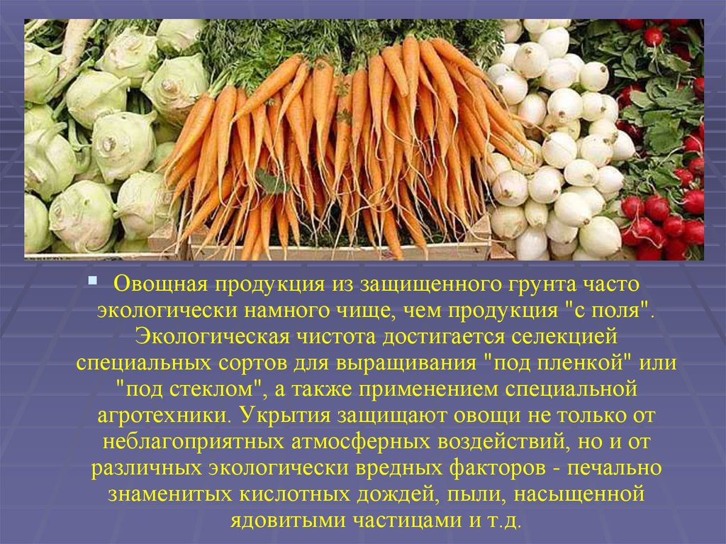 Назначение овощной продукции