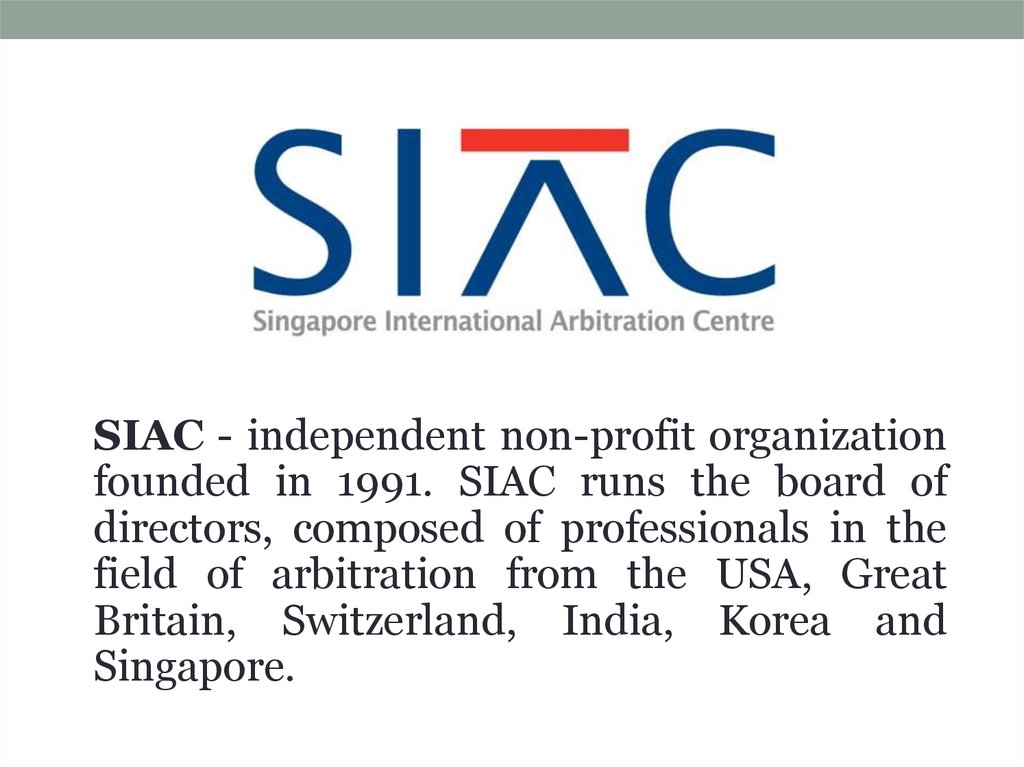 Singapore International Arbitration Centre online presentation