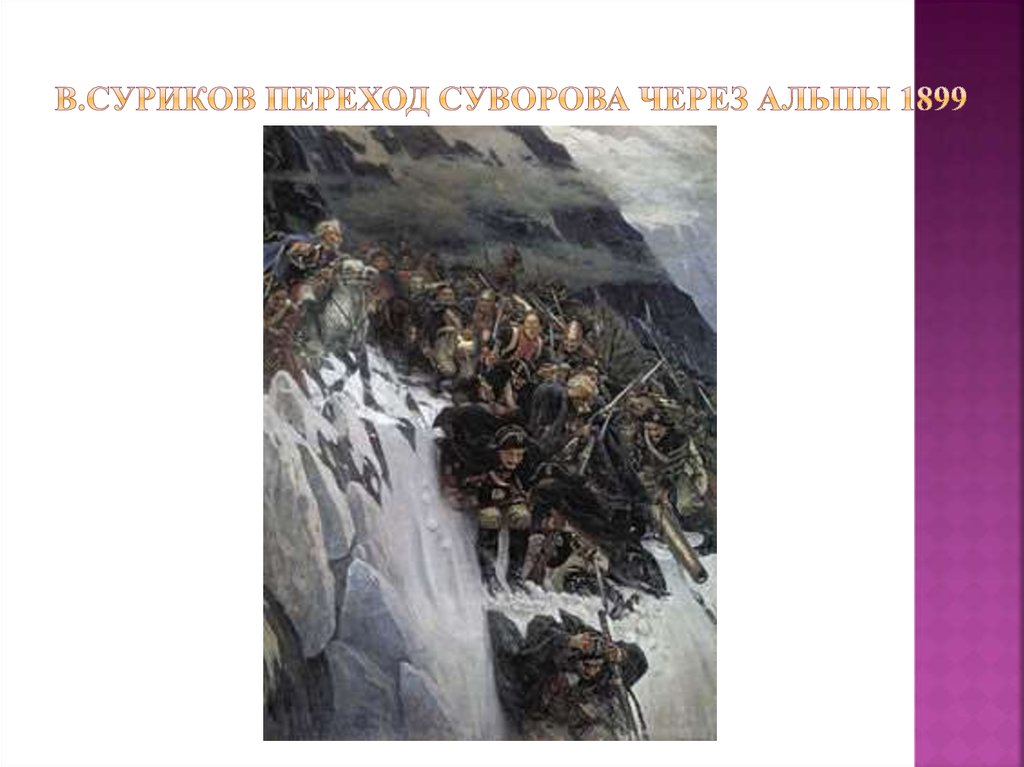 В.Суриков Переход Суворова через Альпы 1899