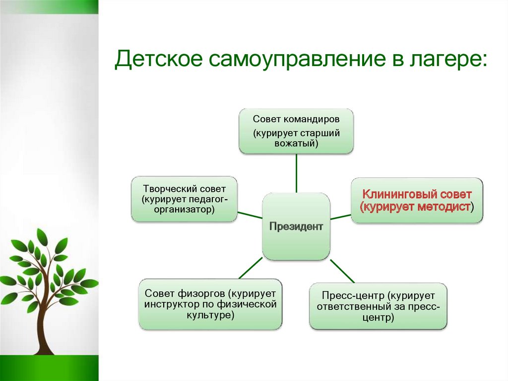 Детское самоуправление в лагере презентация