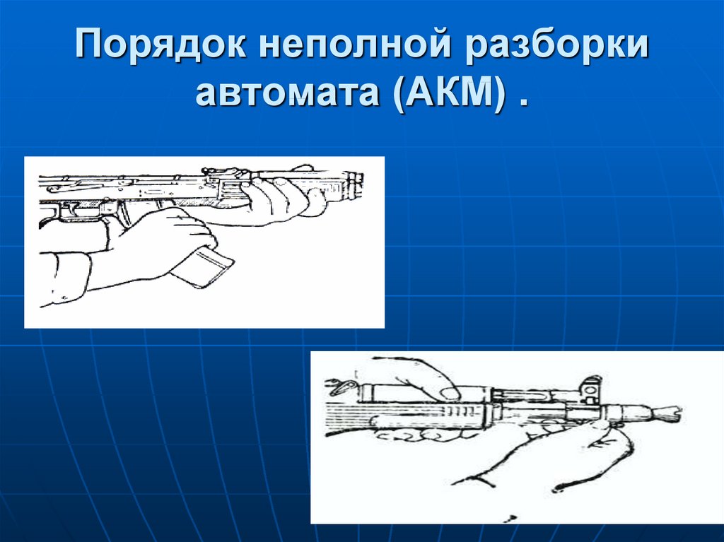 Полная и неполная разборка автомата. Порядок разборки автомата. Порядок неполной разборки автомата. Порядок неполной разборки автомата Калашникова. Порядок неполной разборки АКМ.