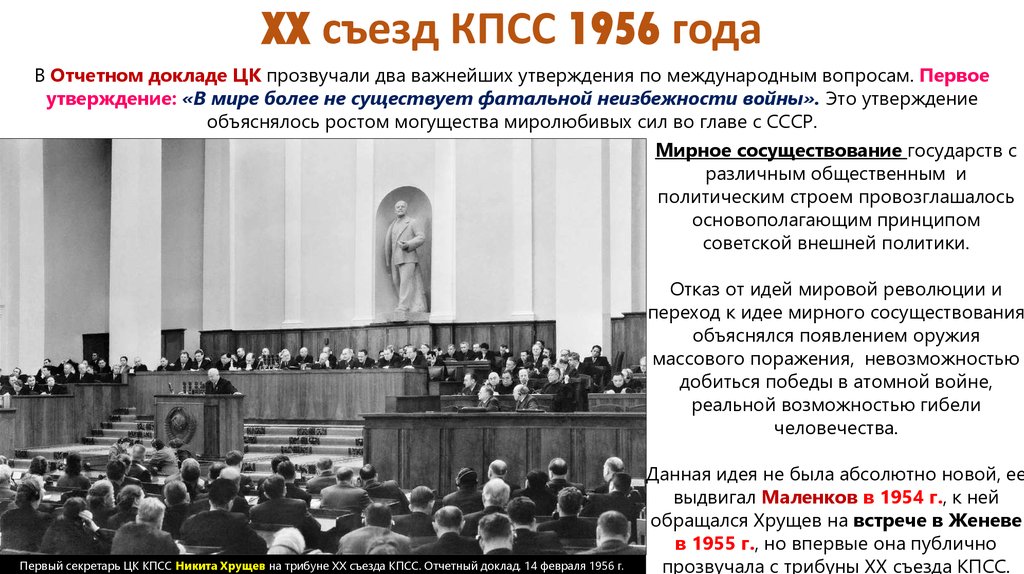 Реферат: Хрущев против Сталина. Доклад на XX съезде партии
