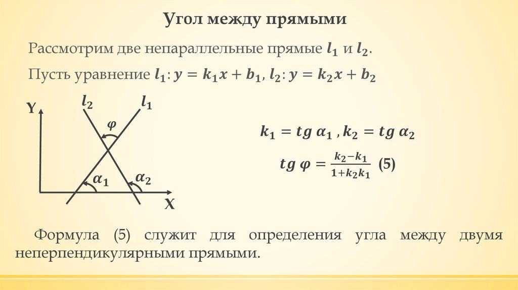 Рассмотрим два. Угол между прямыми. Уравнение угла между прямыми. Полярное уравнение прямой. Угол между двумя прямыми.