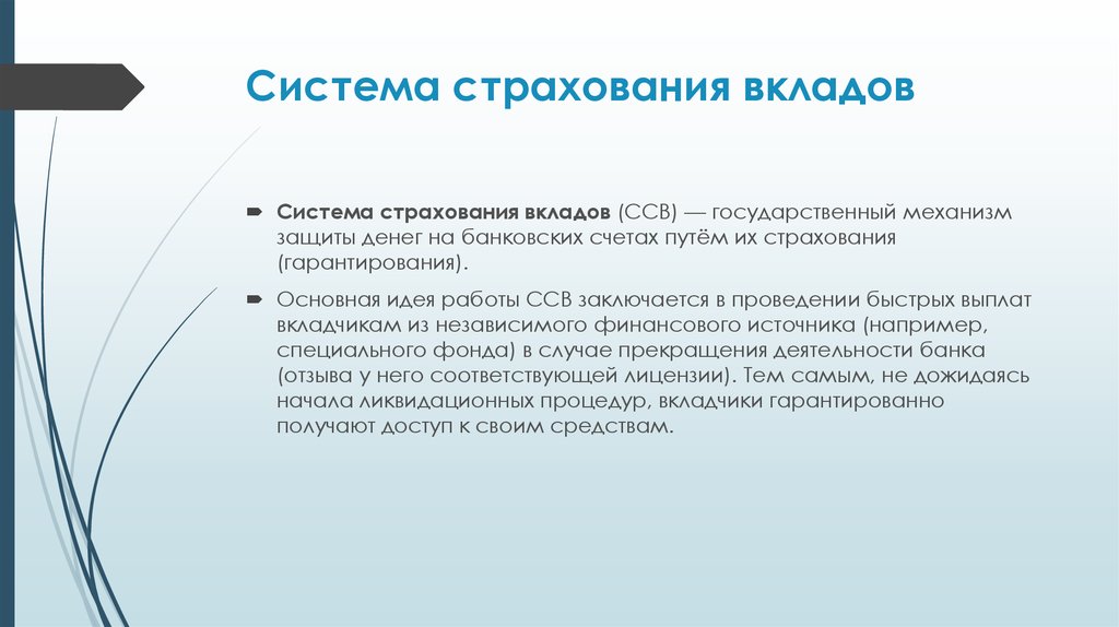 Система страхования вкладов презентация