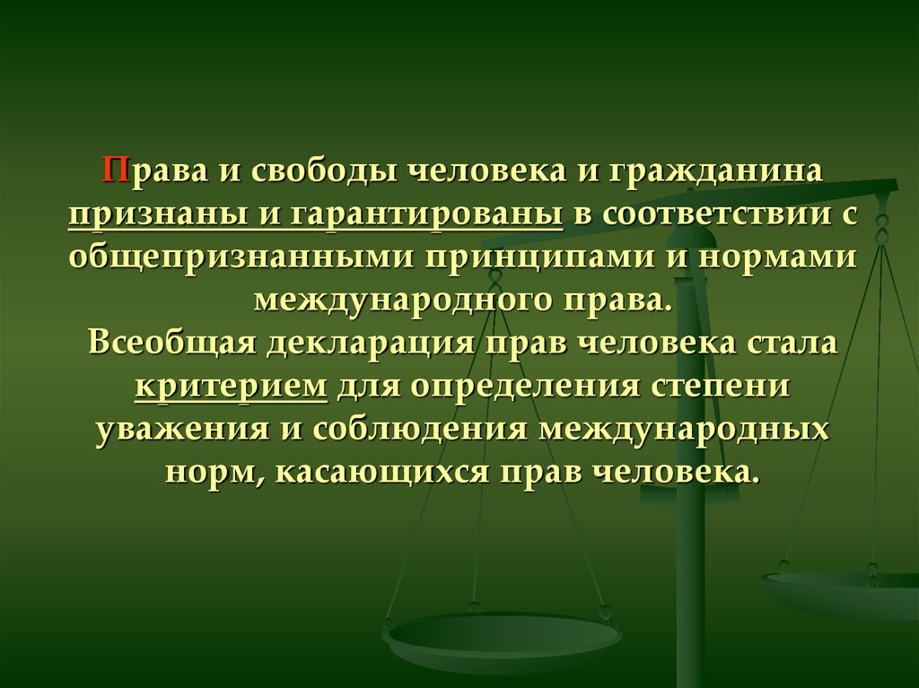 Принцип уважения прав человека и основных свобод презентация